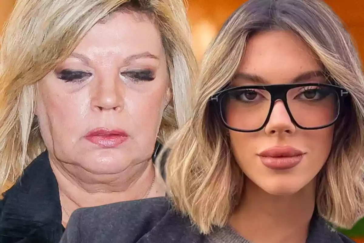 Dos mujeres con cabello rubio, una de ellas con gafas grandes y la otra con los ojos cerrados.