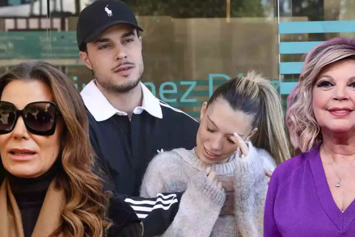 Un grupo de personas posando frente a un edificio con expresiones variadas.