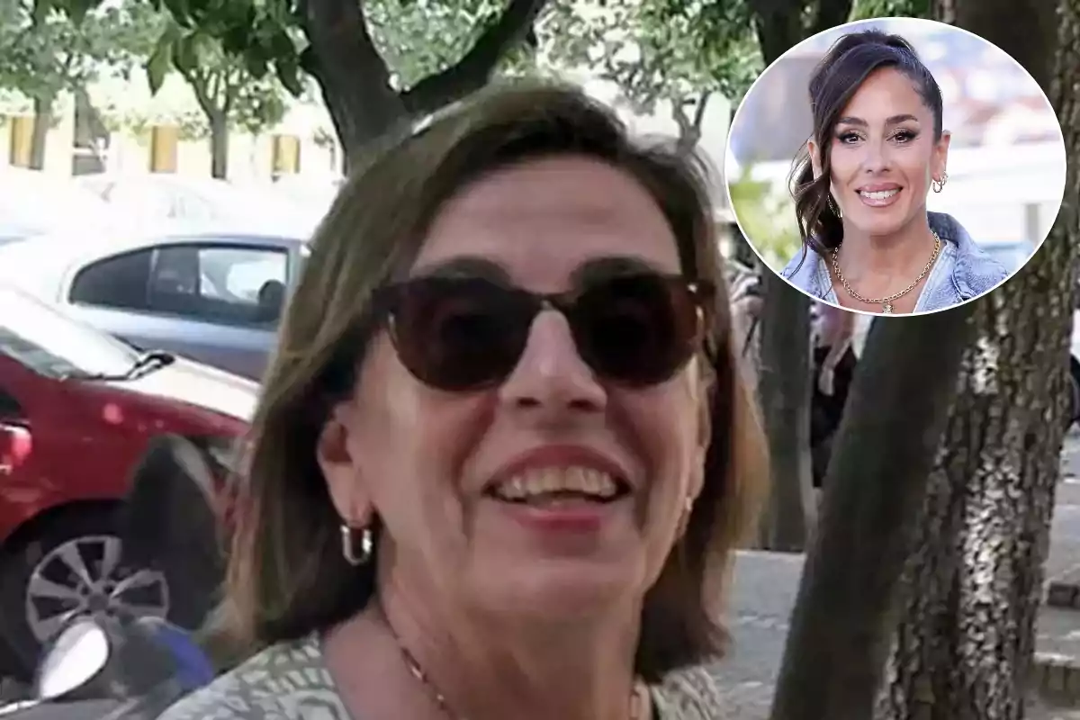 Una mujer con gafas de sol sonríe al aire libre, con un recuadro que muestra a otra mujer sonriendo.