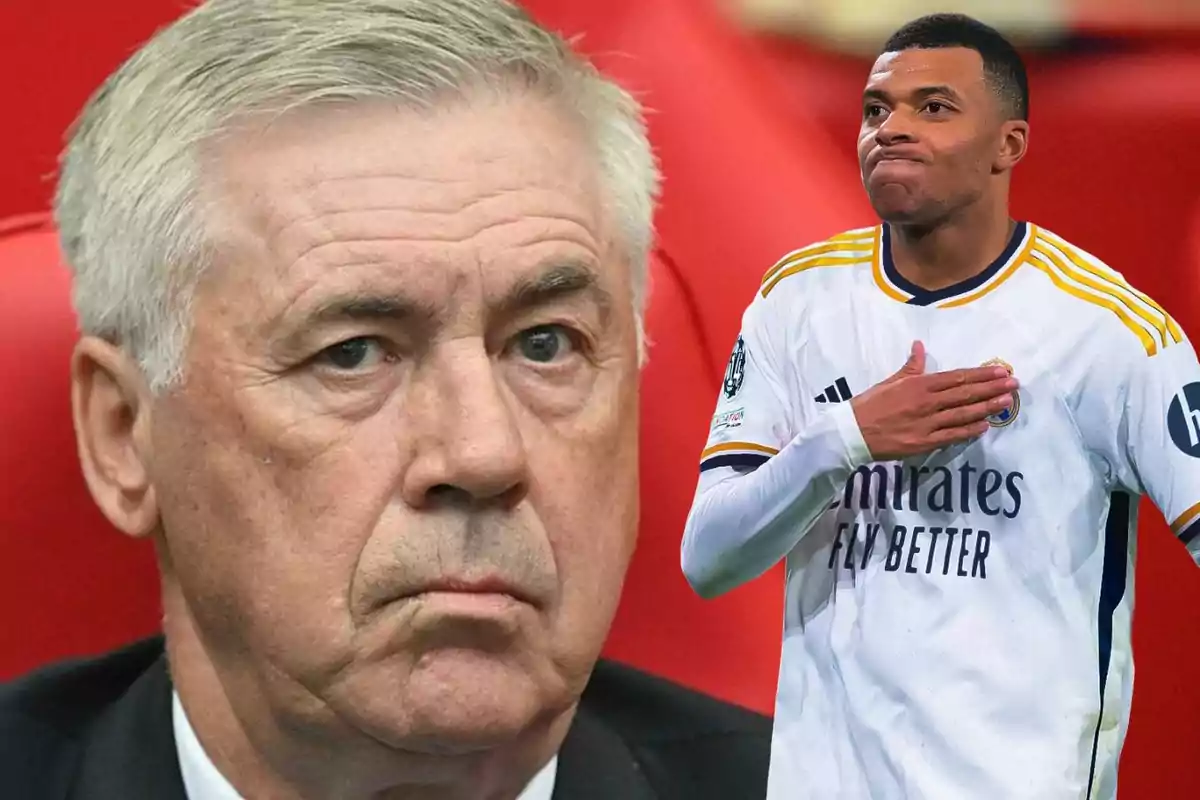 Ancelotti y Mbappé del Real Madrid