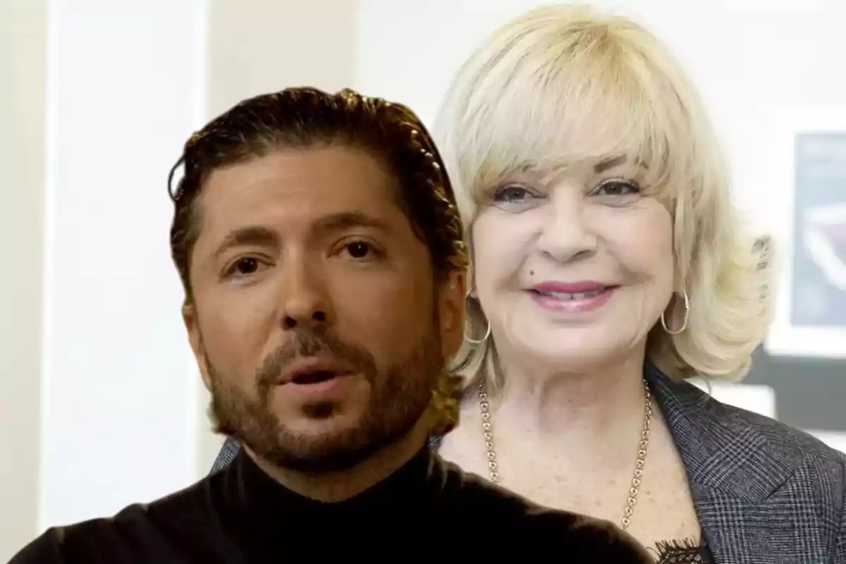 Un hombre de cabello oscuro y barba junto a una mujer rubia de cabello corto y sonrisa, ambos en un entorno interior iluminado.