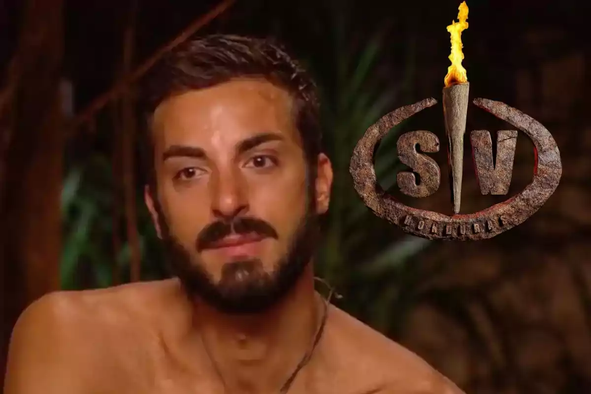 Un hombre con barba aparece en un entorno selvático junto al logotipo de un programa de supervivencia.