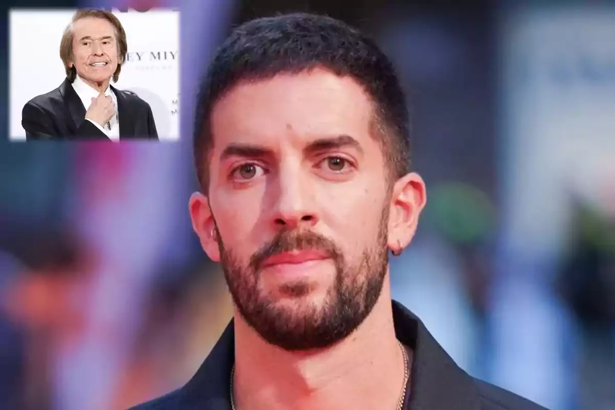 Un hombre con barba y cabello corto en un evento, con una imagen insertada de otra persona sonriendo en un recuadro.