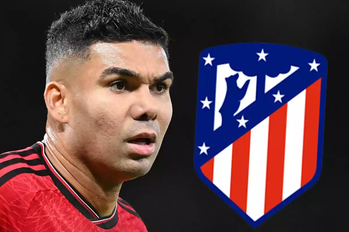 Casemiro y escudo Atlético de Madrid