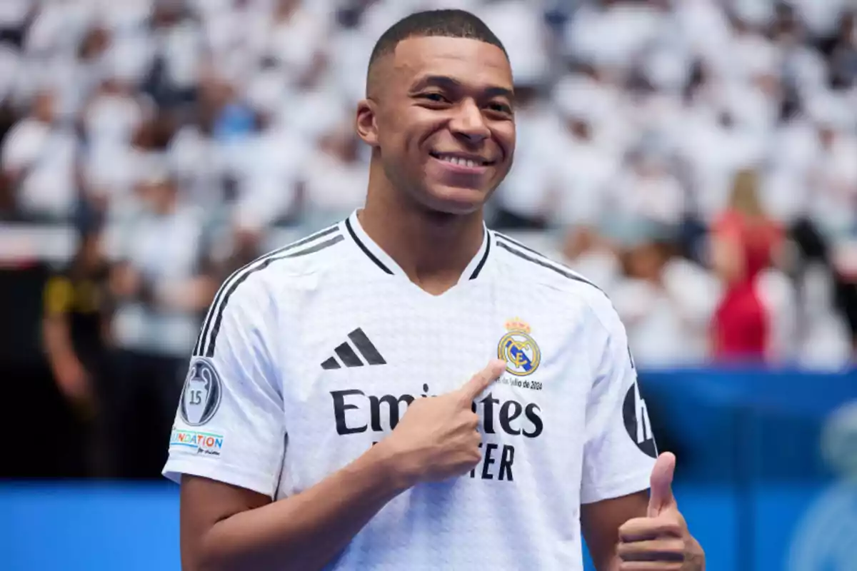 Mbappé en su presentación