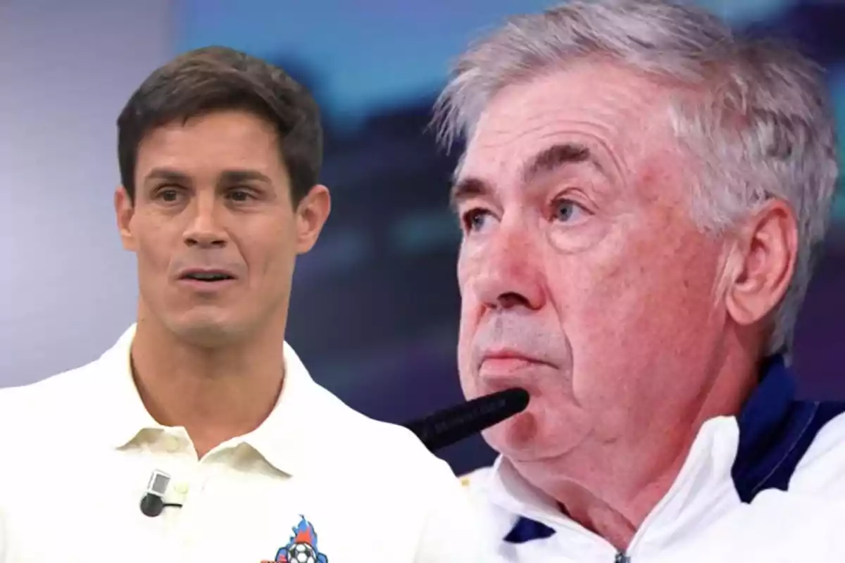 Dos hombres en una imagen, uno con cabello oscuro y camisa blanca, el otro con cabello canoso y chaqueta blanca.