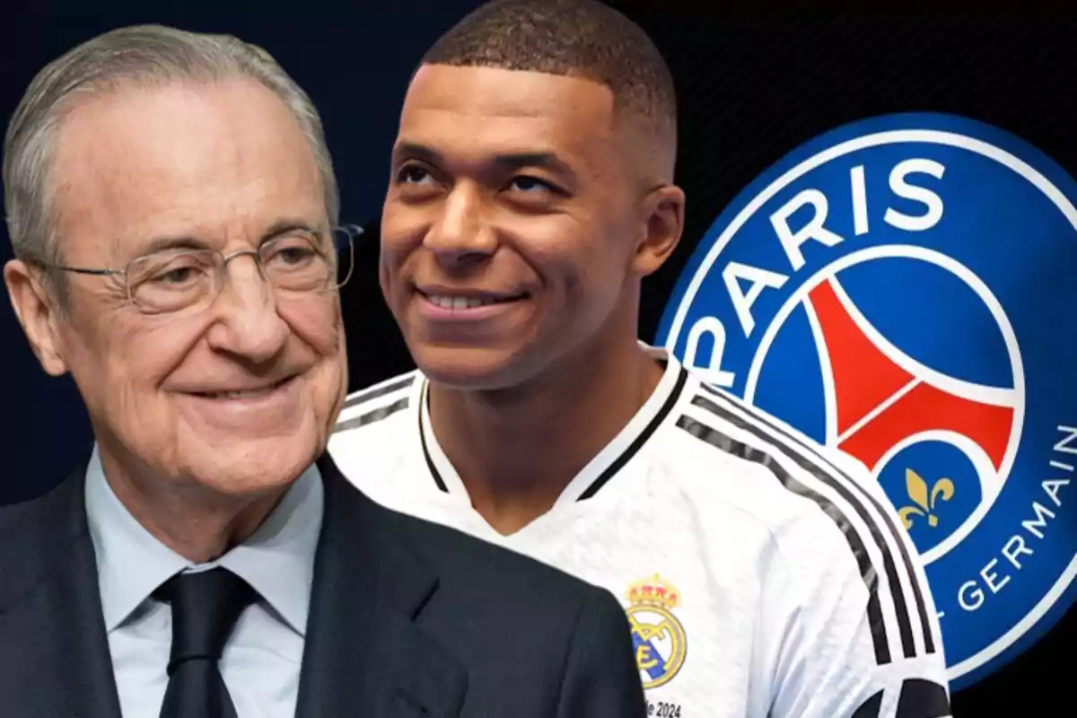 Florentino, Mbappé y logo PSG