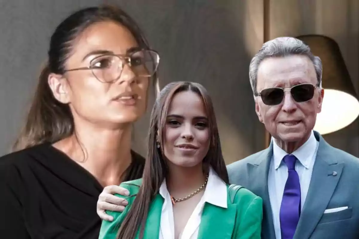 Tres personas posan juntas, una mujer con gafas a la izquierda, una mujer joven en el centro y un hombre mayor con gafas de sol a la derecha.