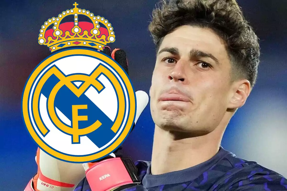 Kepa y escudo Real Madrid