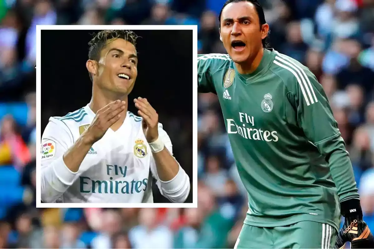 Cristiano Ronaldo y Keylor Navas del Real Madrid