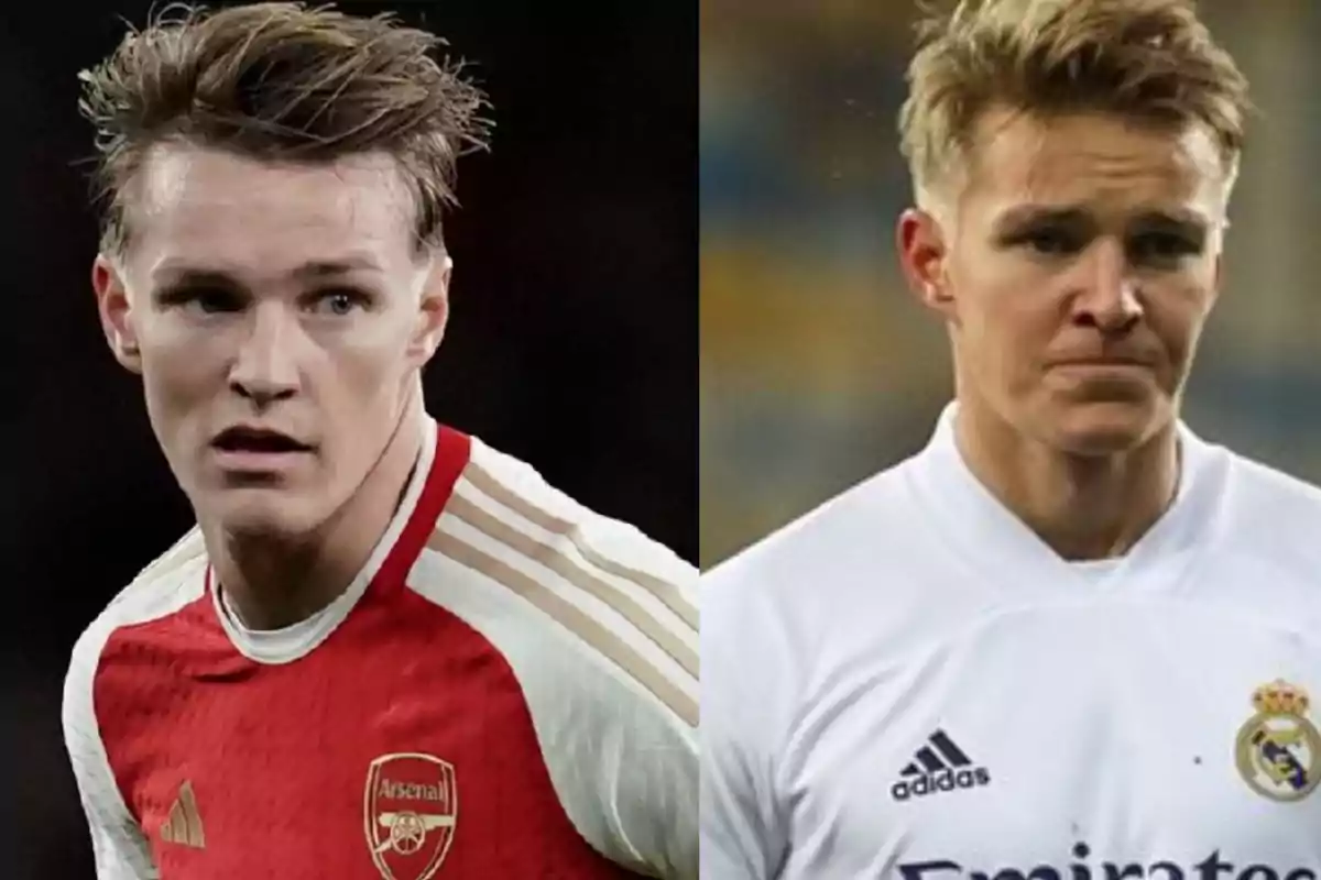 Odegaard del Arsenal y del Real Madrid