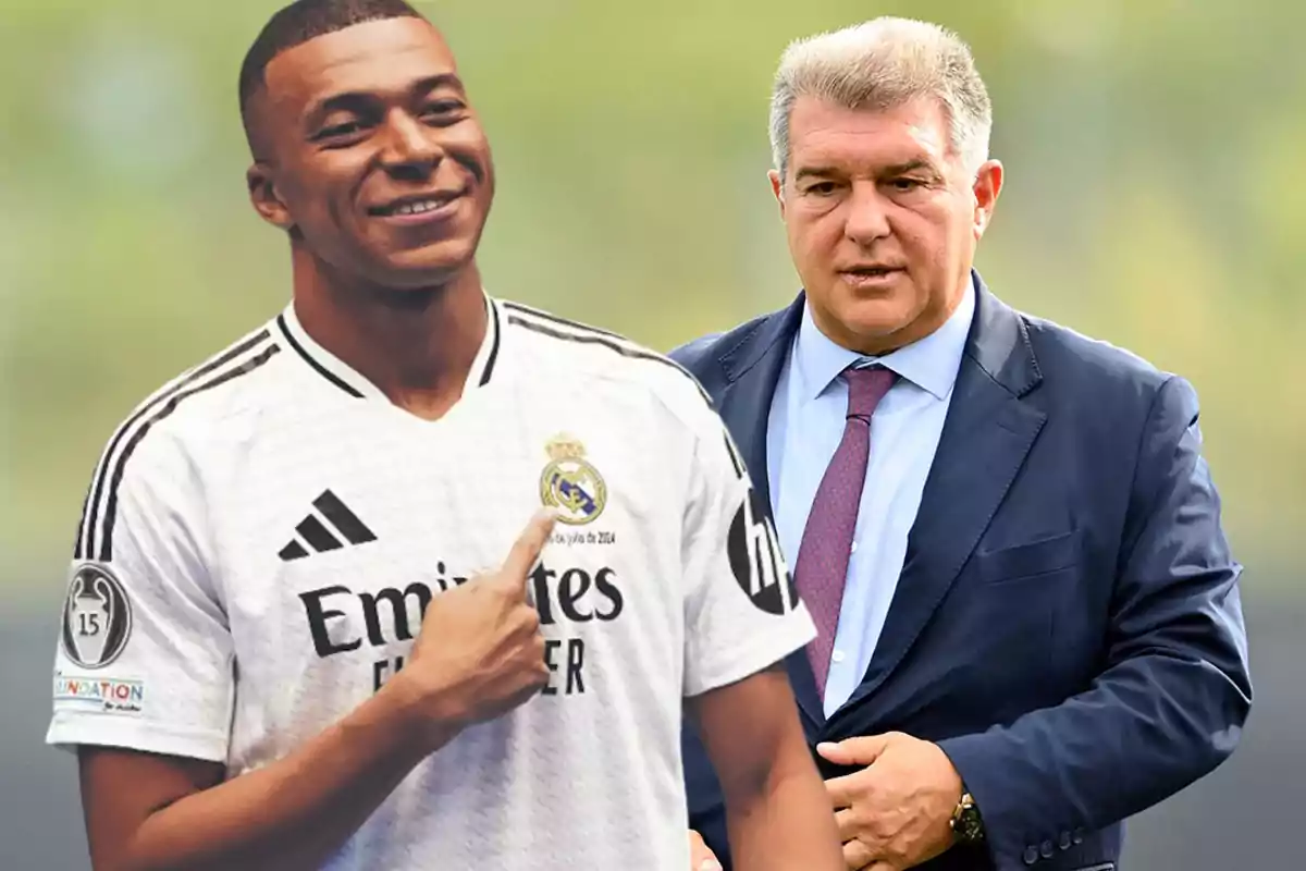 Laporta y Mbappé del Madrid