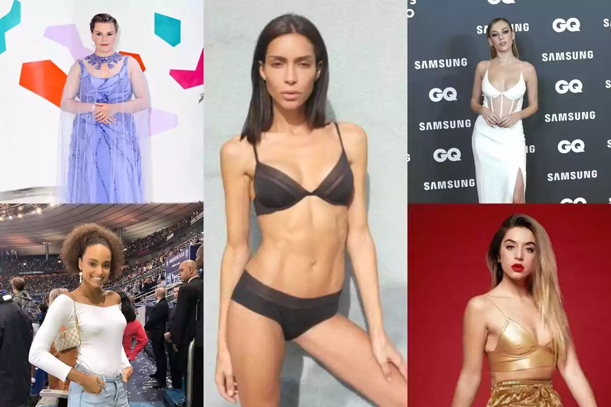 Camille Gottlieb, Alicia Aylies, Inés Rau, Ester Expósito y Lola Índigo Camille Gottlieb, Alicia Aylies, Inés Rau, Ester Expósito y Lola Índigo