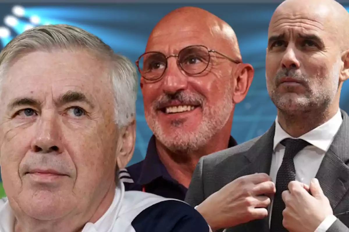 Ancelotti, De La Fuente y Guardiola