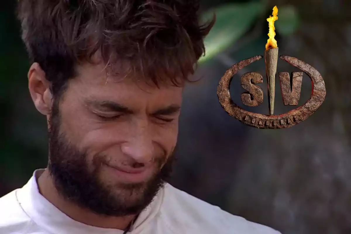 Un hombre con barba y expresión pensativa junto al logo de un programa de supervivencia.