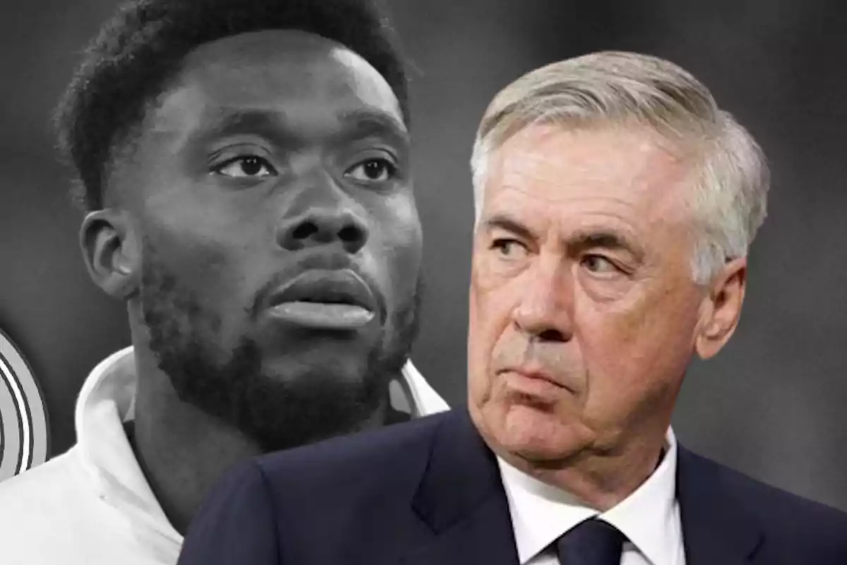 Carlo Ancelotti sobre Davies en blanco y negro