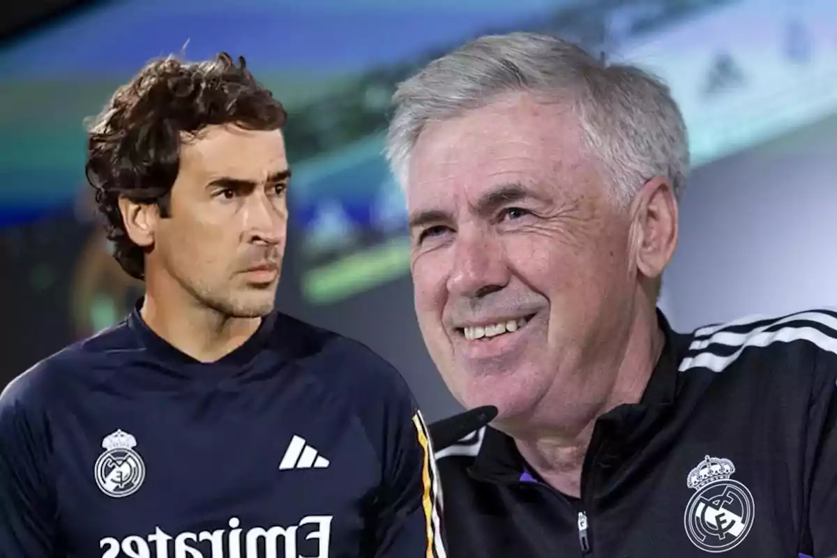 Raúl González y Carlo Ancelotti