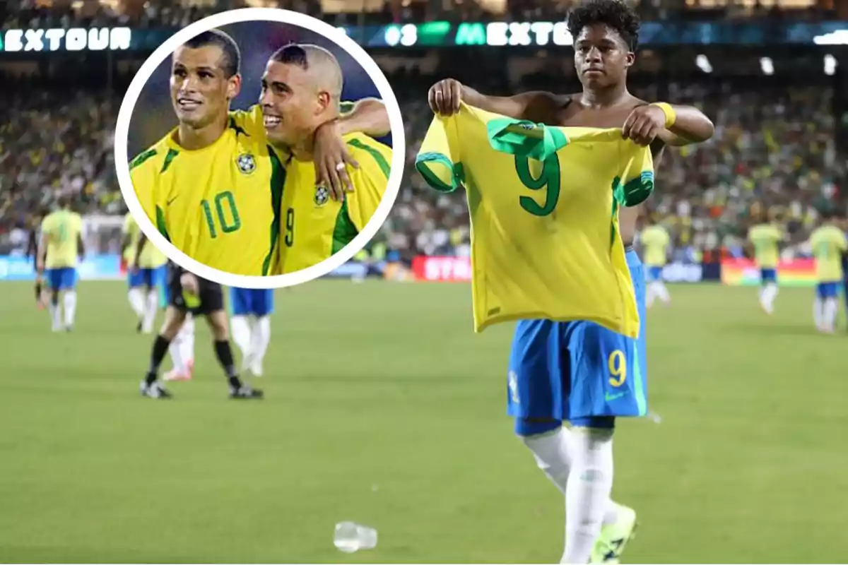 Ronaldo, Rivaldo y Endrick de Brasil.