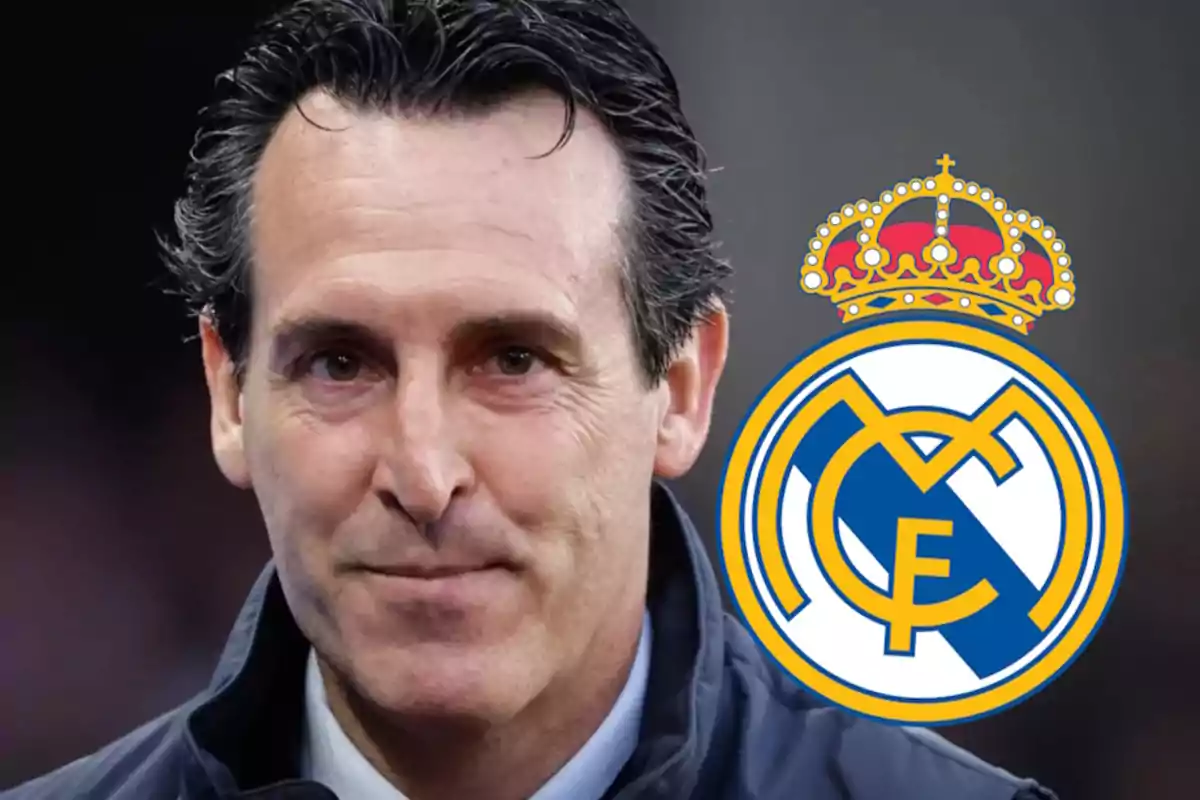 Unai Emery con escudo Real Madrid