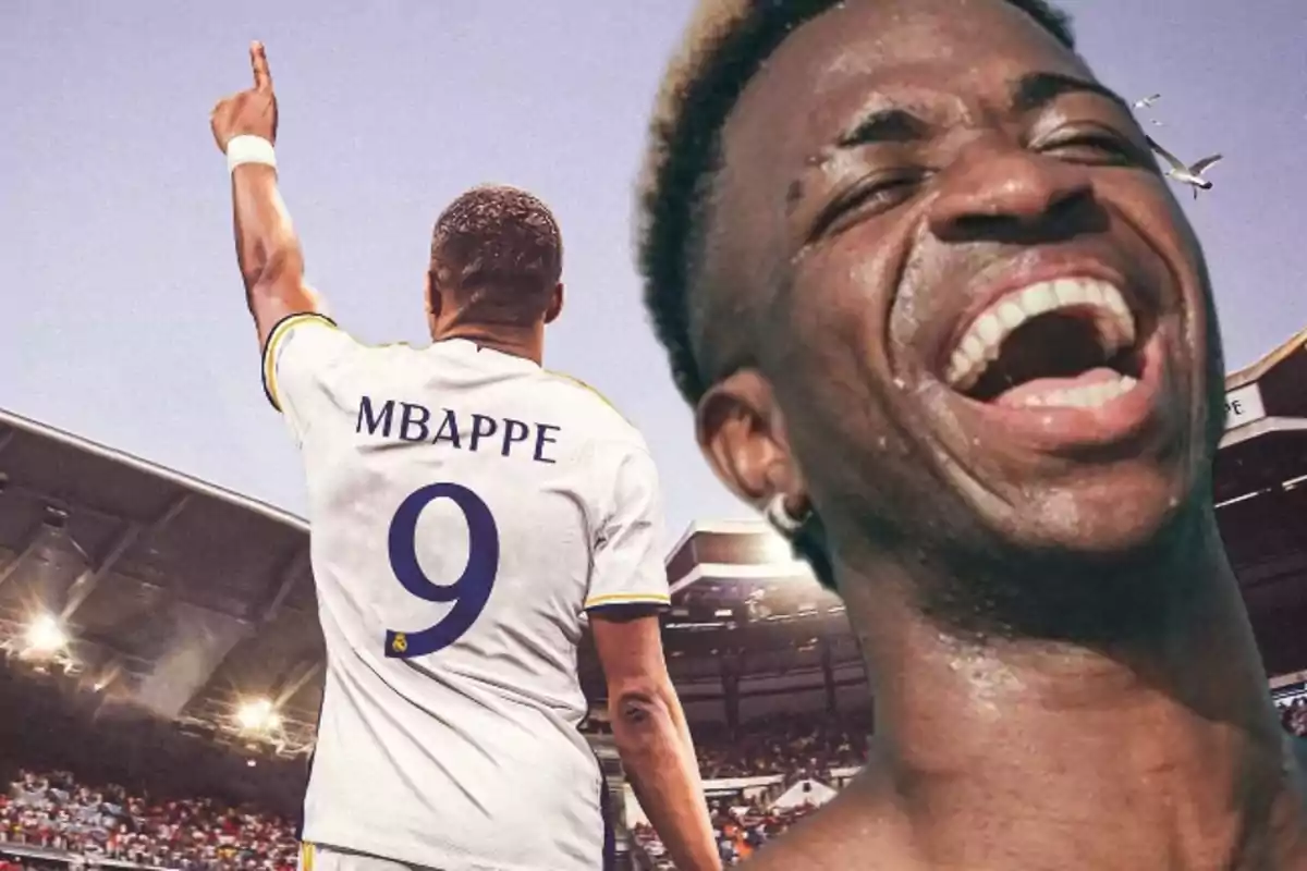 Mbappé del Real Madrid y Vinicius