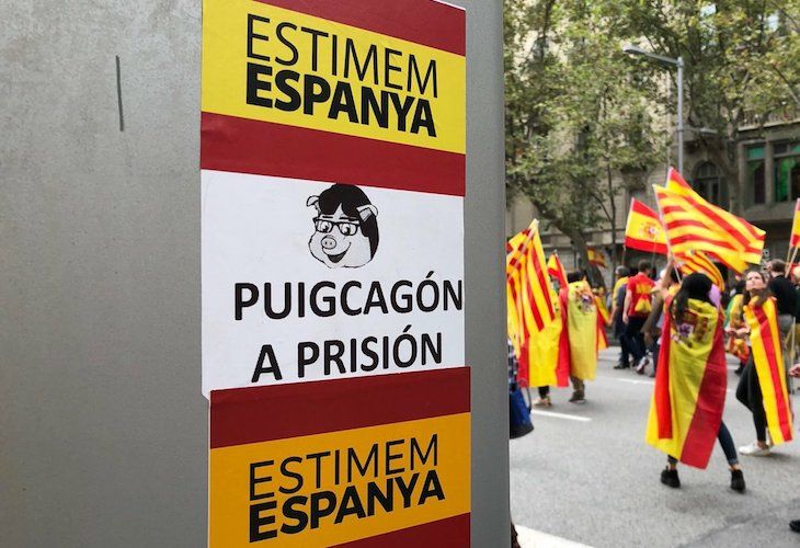 "Puigcagón a prisión": los unionistas no olvidaron al cobarde fugado