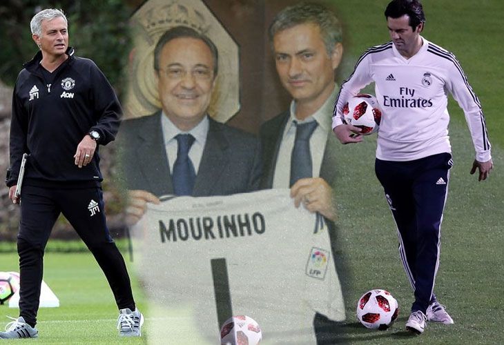 Florentino le da explicaciones a Solari por el rumor Mourinho
