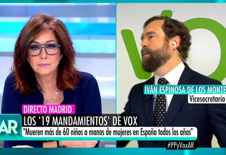 Choque encarnizado entre Ana Rosa Quintana y el vicesecretario de VOX 