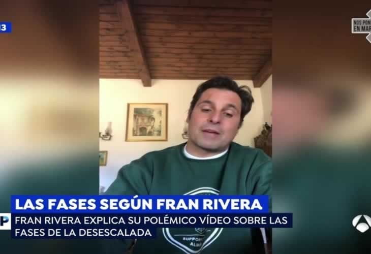 Trending topic: Fran Rivera, en el centro de la polémica por su vídeo sobre la desescalada. Y explica su palo al Gobierno