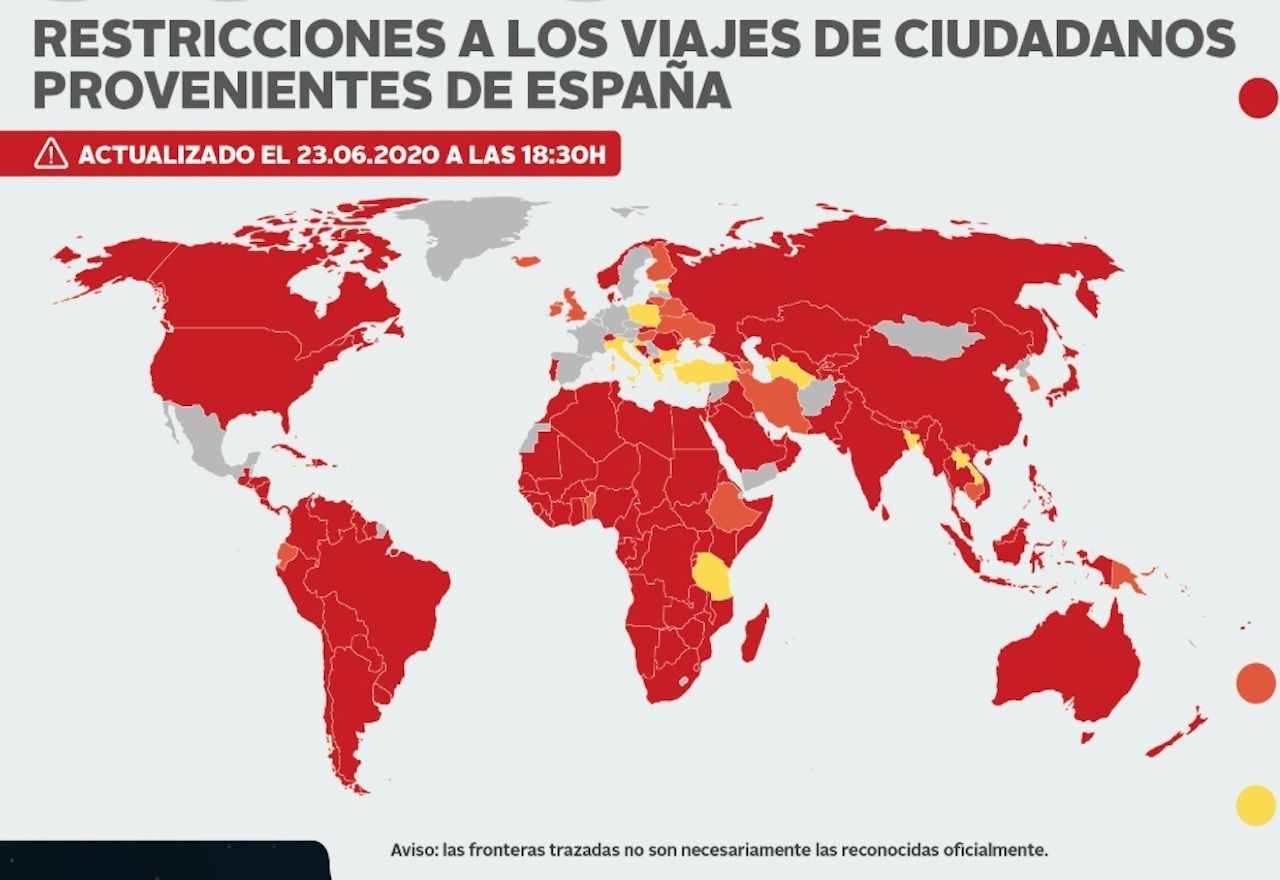 Estos son los 135 países en donde los españoles no somos bien recibidos