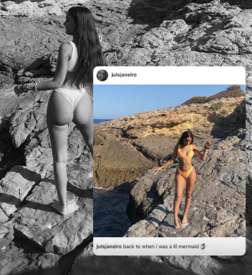 Julia Janeiro en tanga en sus Stories de Instagram